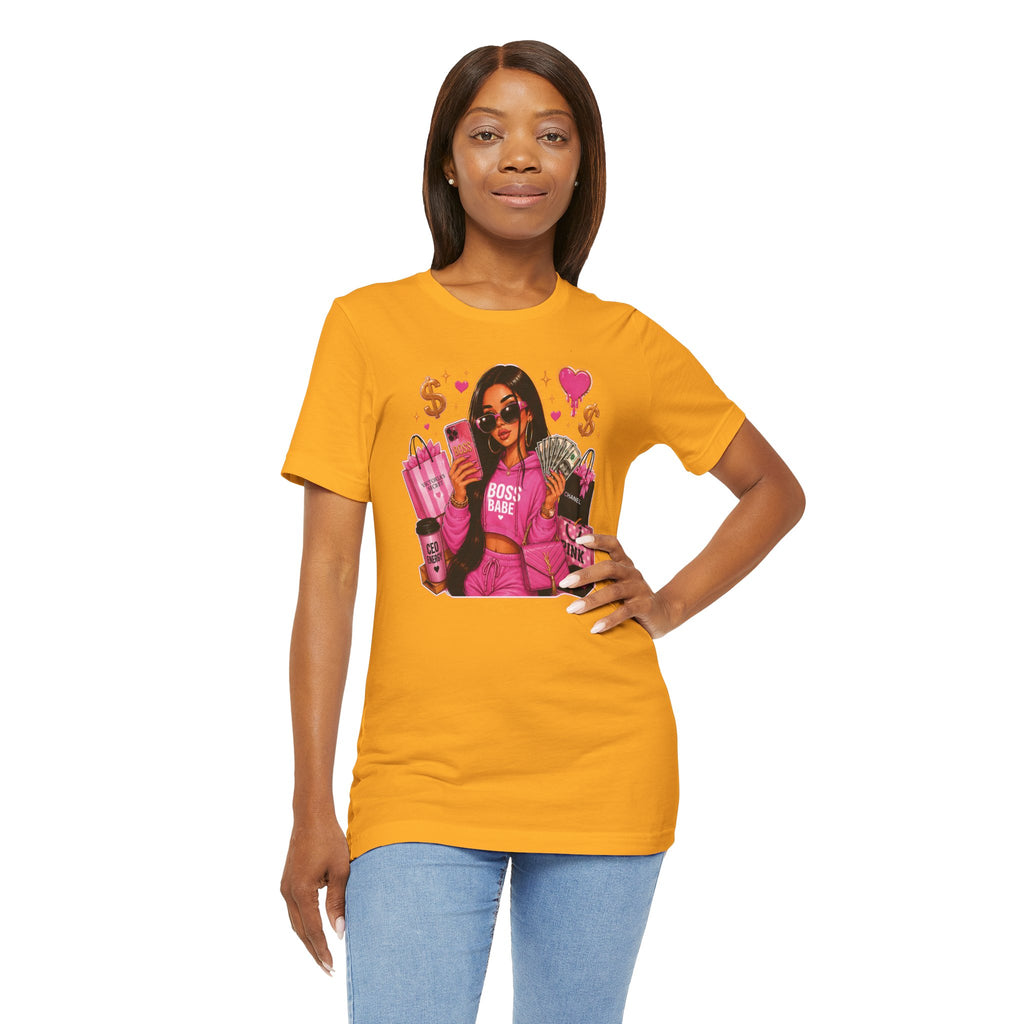 Boss Babe Pink Fashion T Shirt Glam Shopping Graphic Tee