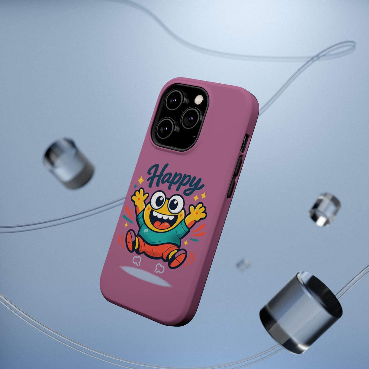 Happy Monster Magnetic Protective Phone Case Pink