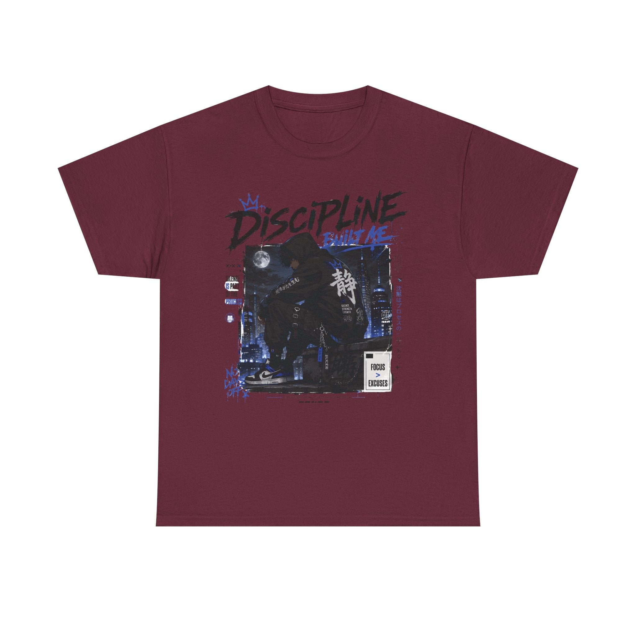 Discipline Anime Graphic Tee — Night Samurai Streetwear