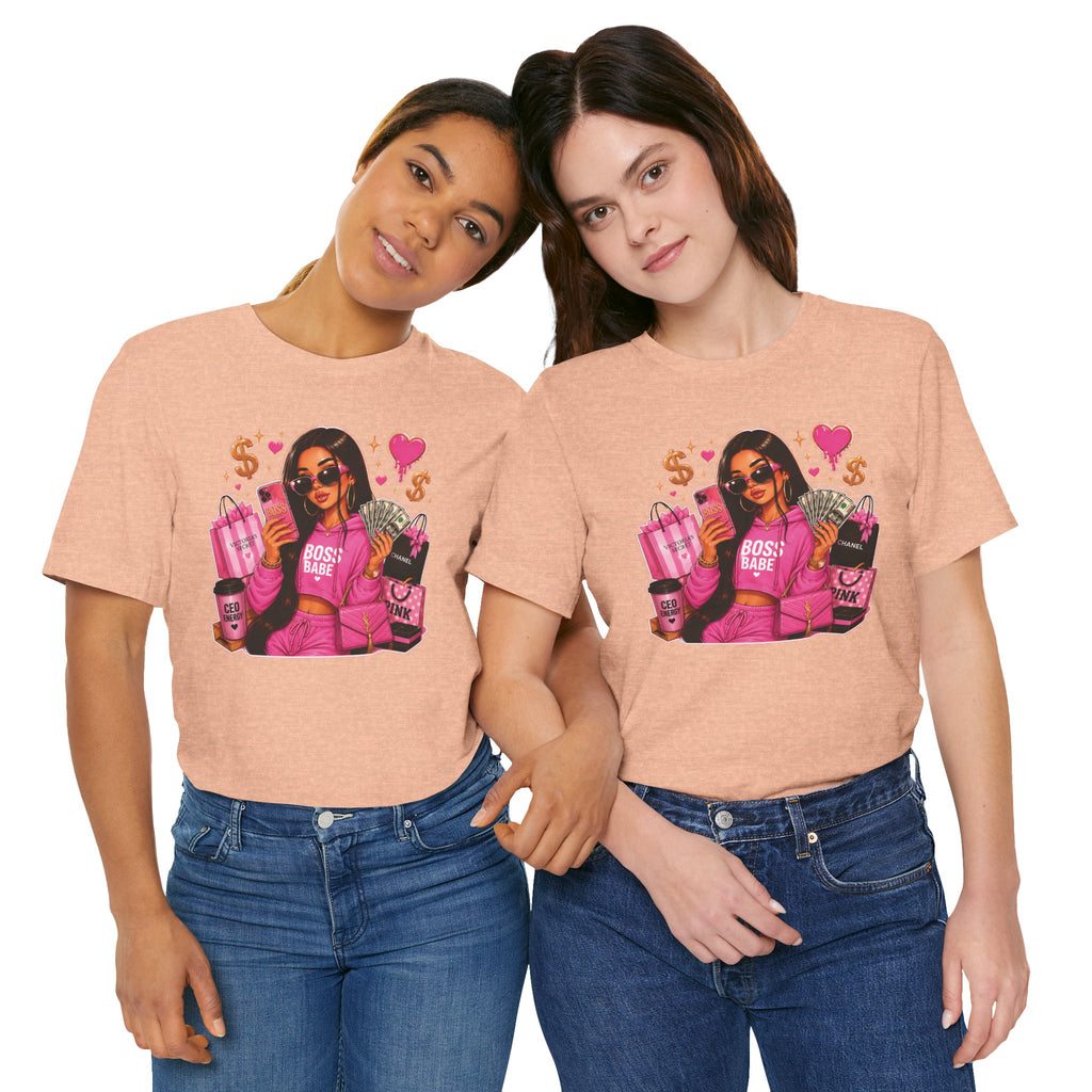 Boss Babe Pink Fashion T Shirt Glam Shopping Graphic Tee