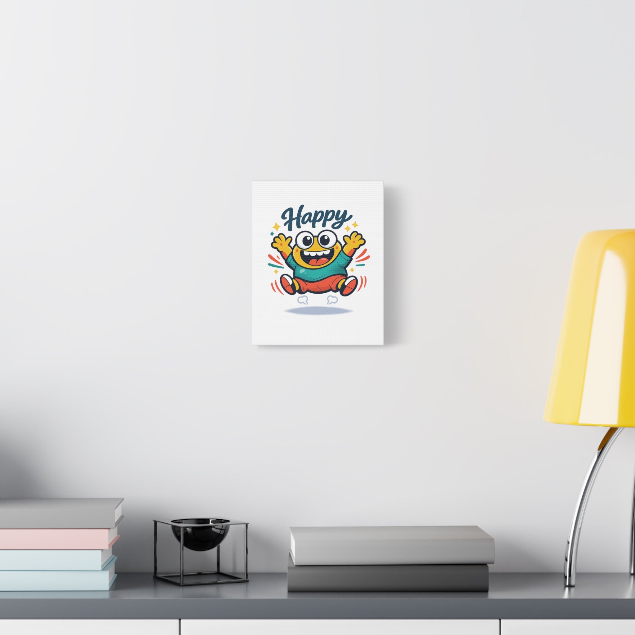 Happy Blob Cartoon Canvas | Bold Cartoon, Thick Outline, Kawaii Minimal