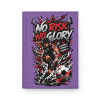 Soccer Journal — "No Risk No Glory" Motivational Hardcover (Custom Name & Number)