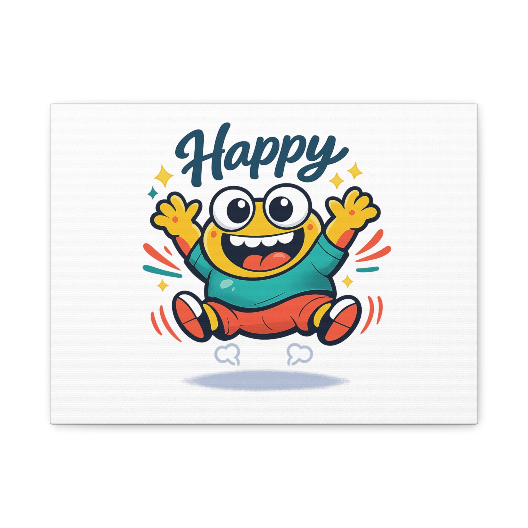 Happy Blob Cartoon Canvas | Bold Cartoon, Thick Outline, Kawaii Minimal