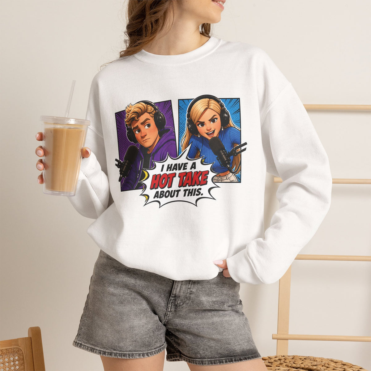 Hot Take Central I Have a Hot Take About This Pop Art Crewneck Sweatshirt