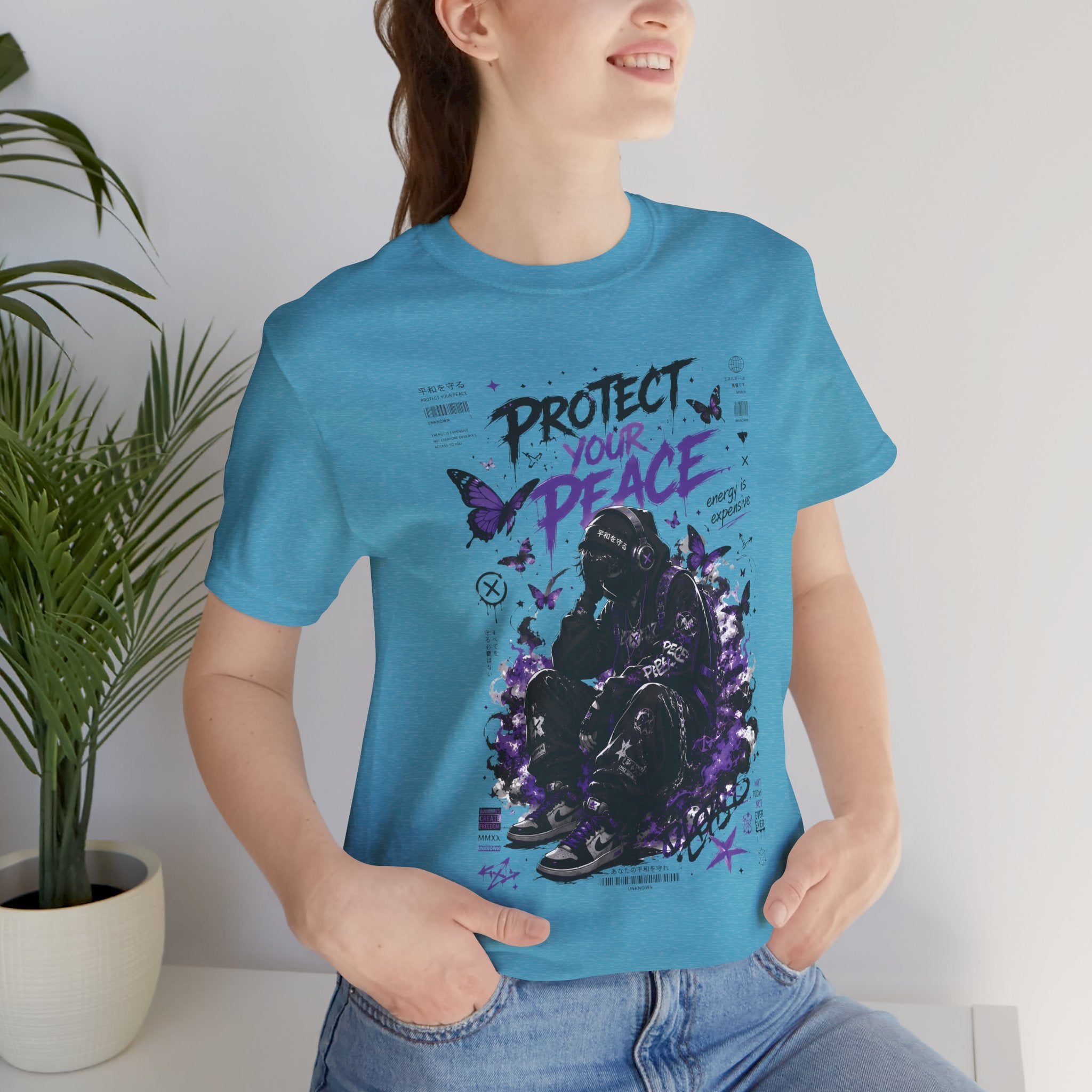 Protect Your Peace T-Shirt — Gothic Butterfly Graphic Tee