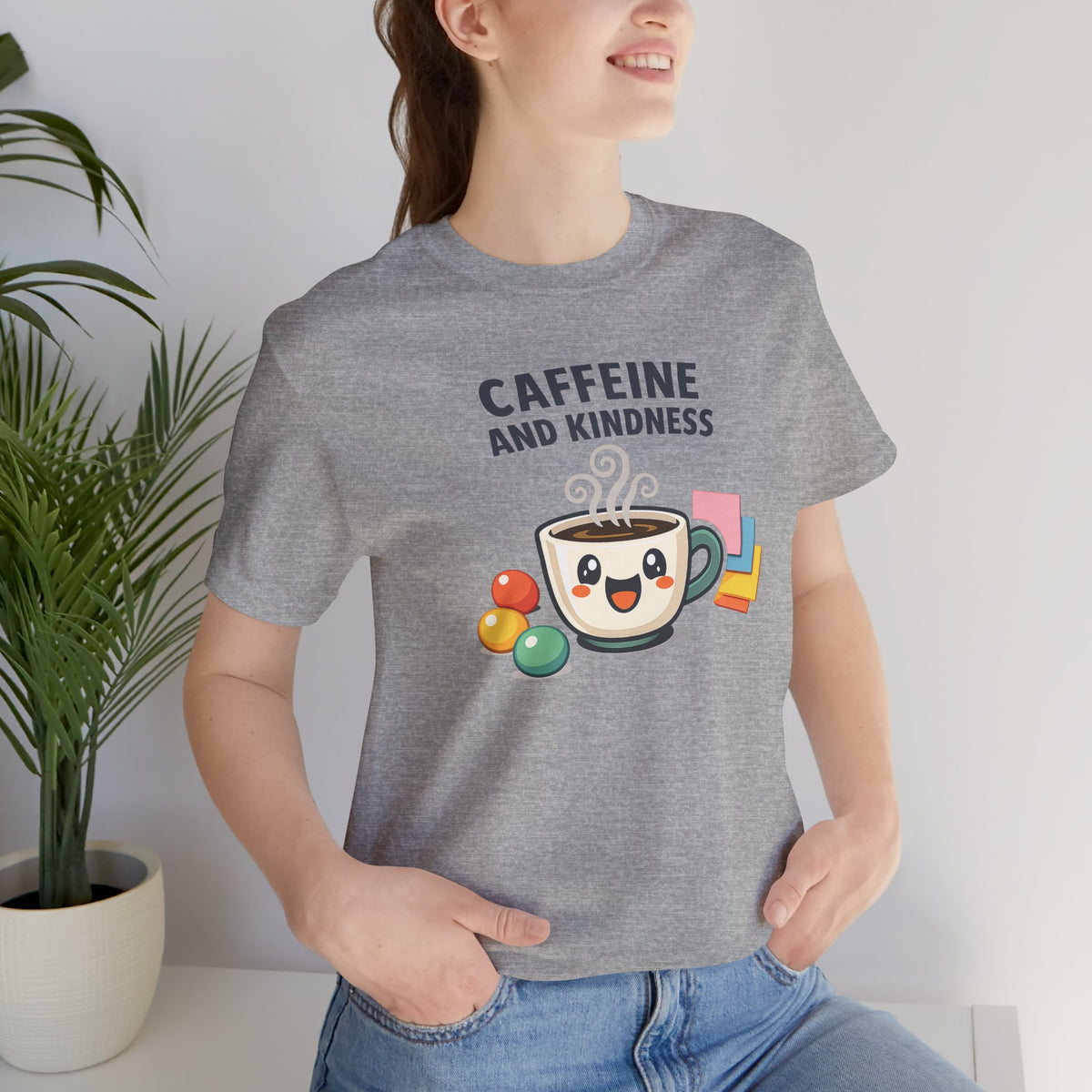 Caffeine and Kindness Coffee Graphic T Shirt