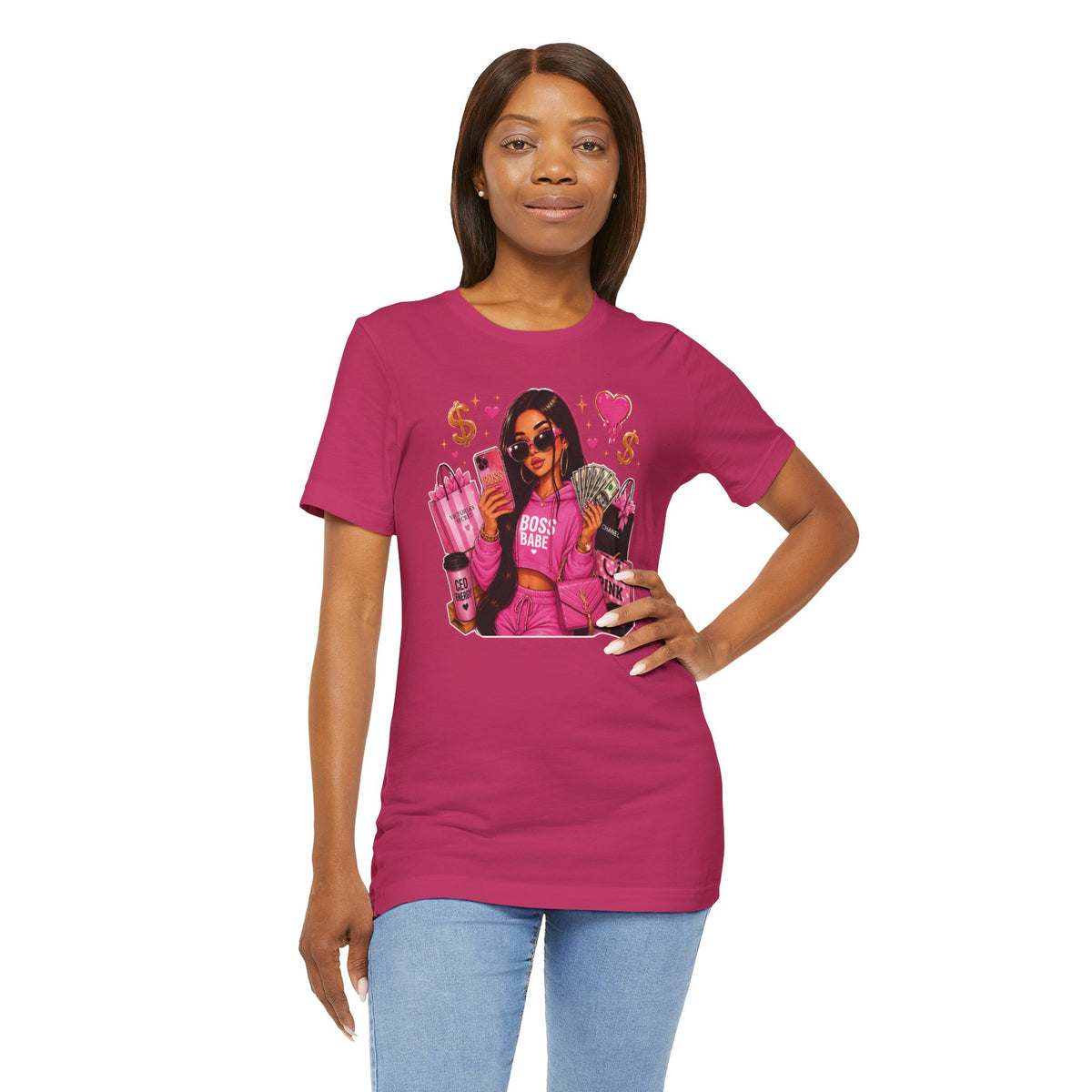 Boss Babe Pink Fashion T Shirt Glam Shopping Graphic Tee