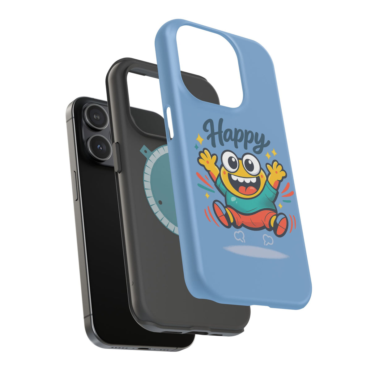 Happy Monster Magnetic Protective Phone Case Blue