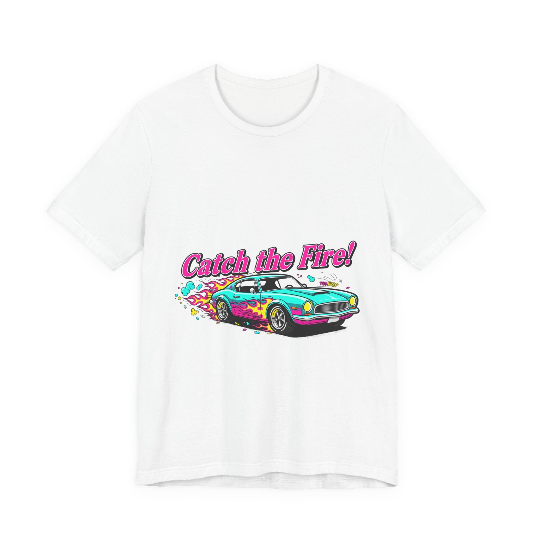 Retro Cartoon Dragster Tee | Vintage Car Illustration, Racing Flame Shirt