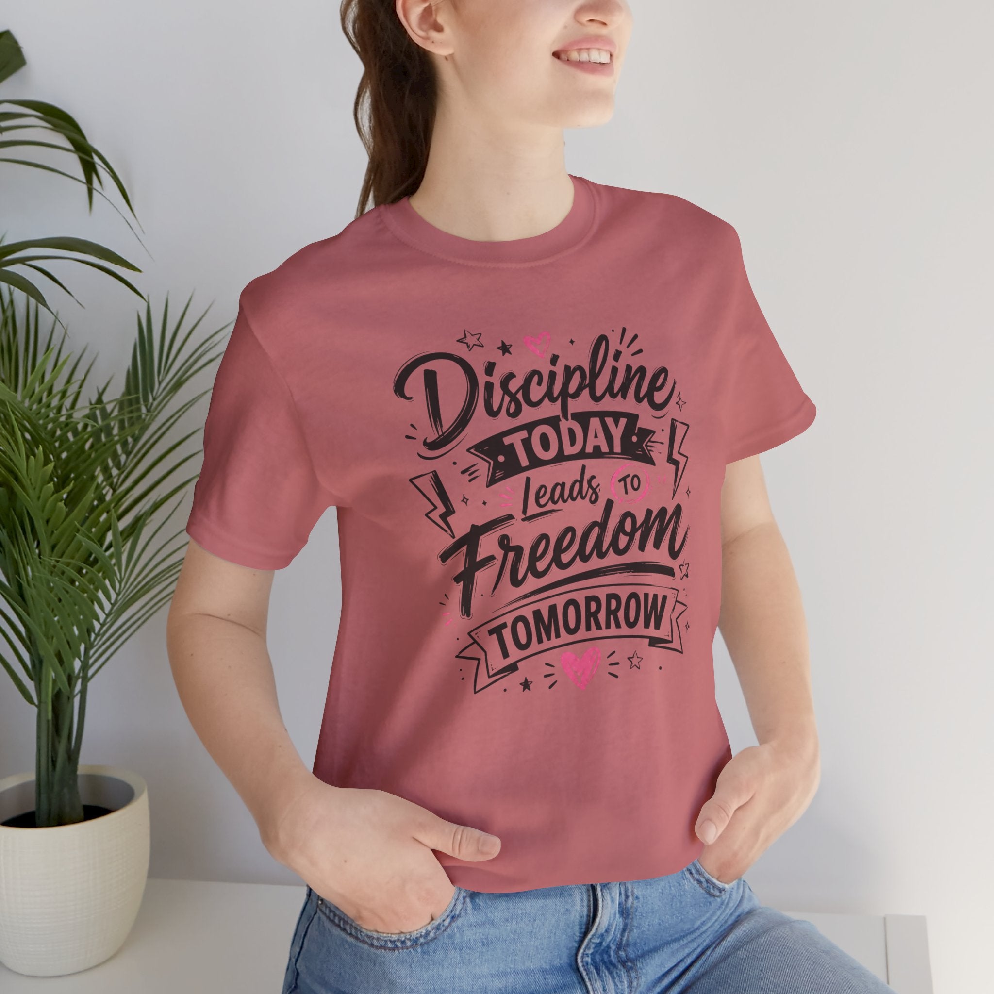 Discipline Today Leads to Freedom Tomorrow Tee — Motivational Fitness T-Shirt
