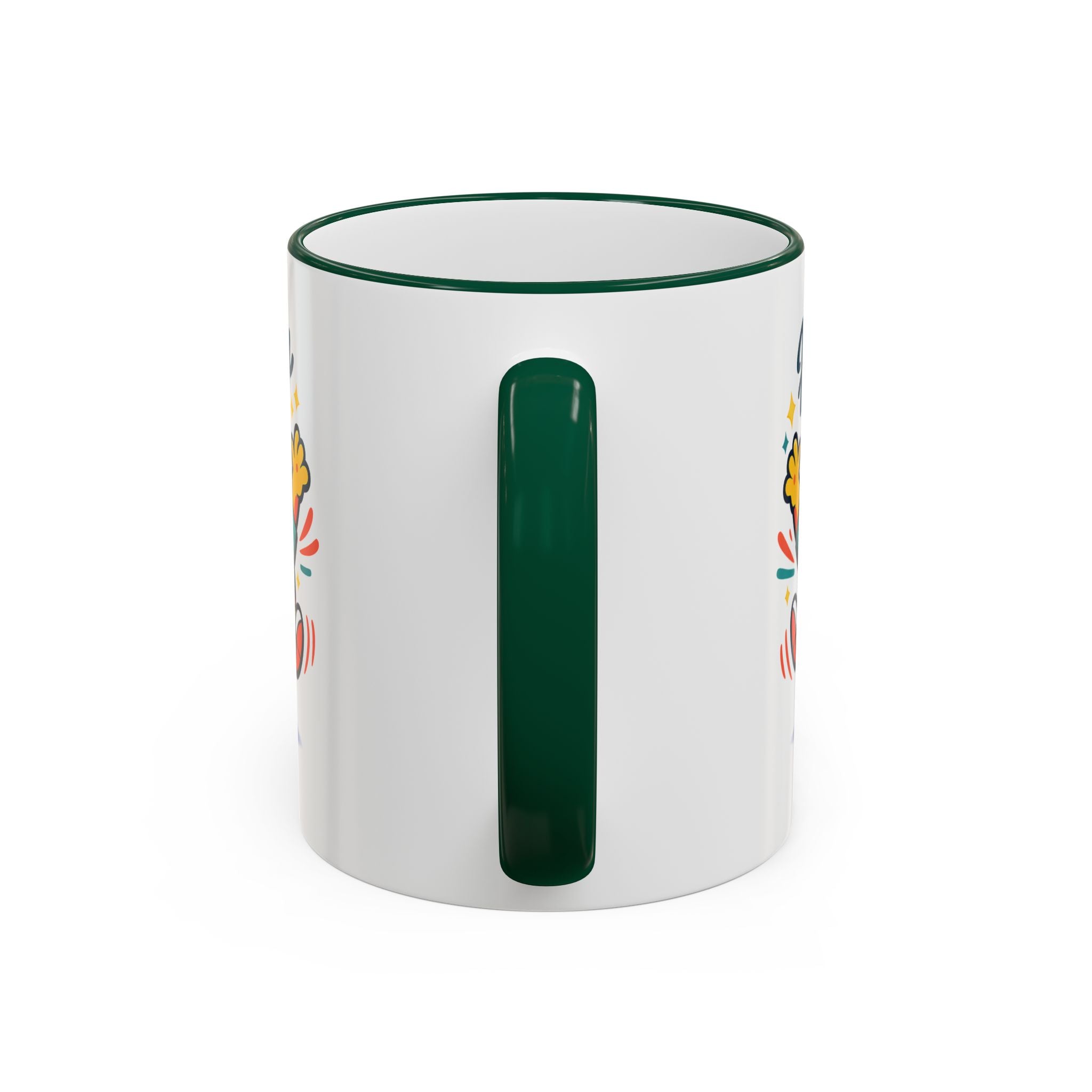 Happy Monster Accent Mug - Cute Cartoon Coffee Cup (11oz/15oz)