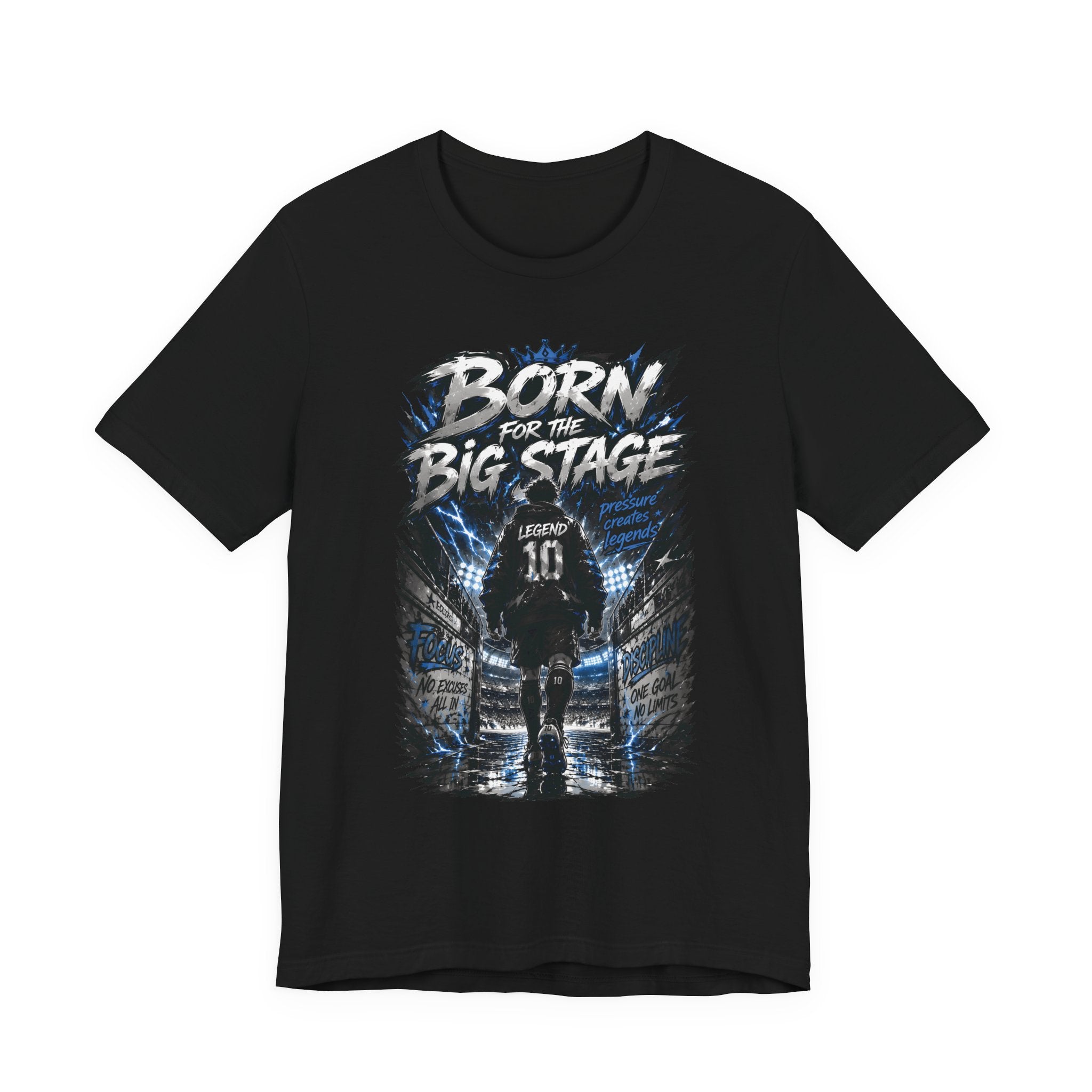 Soccer Player T‑Shirt — "Born for the Big Stage" Football Match Tee