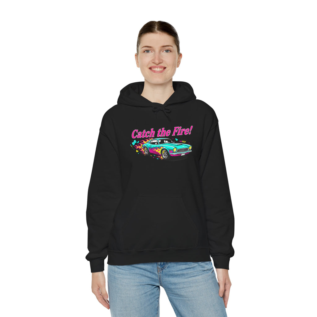 Retro Cartoon Dragster Hoodie – Vintage Racing Flame Graphic Pullover