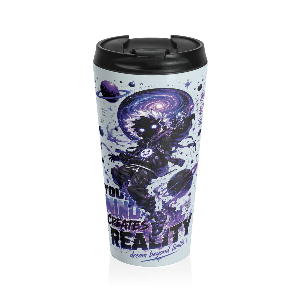 Galaxy Astronaut Travel Mug — "Dream Beyond Limits" Stainless Steel Tumbler (Glitter Iceberg)