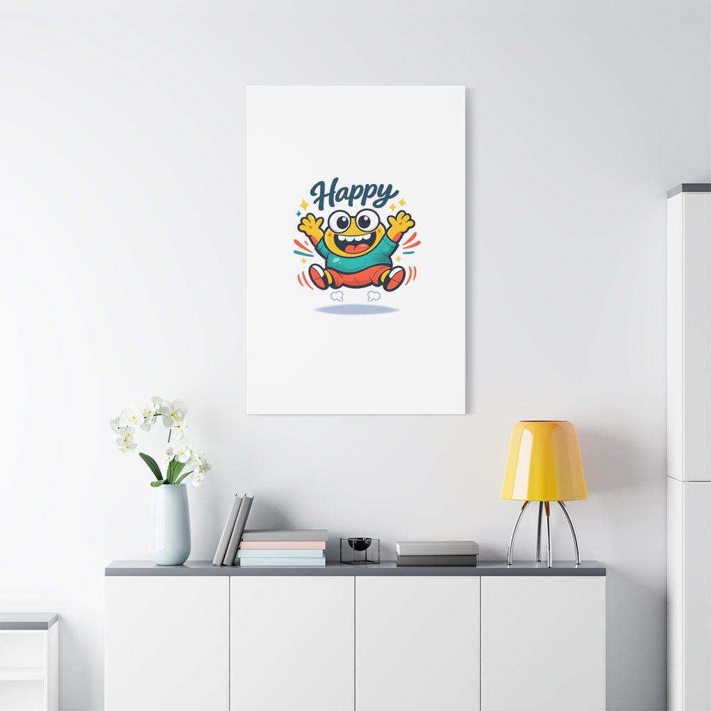 Happy Blob Cartoon Canvas | Bold Cartoon, Thick Outline, Kawaii Minimal