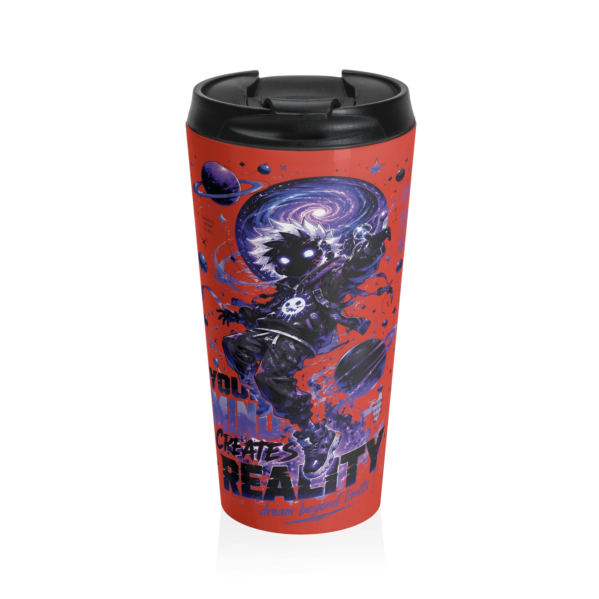 Your Mind Creates Reality Cosmic 15oz Travel Mug Magic Pink