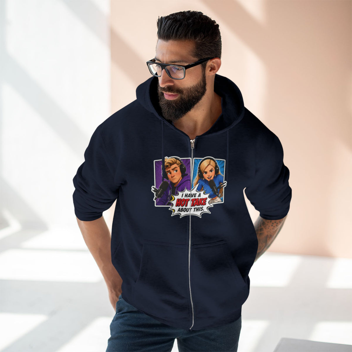 Hot Take Central I Have a Hot Take About This Pop Art Zip Hoodie