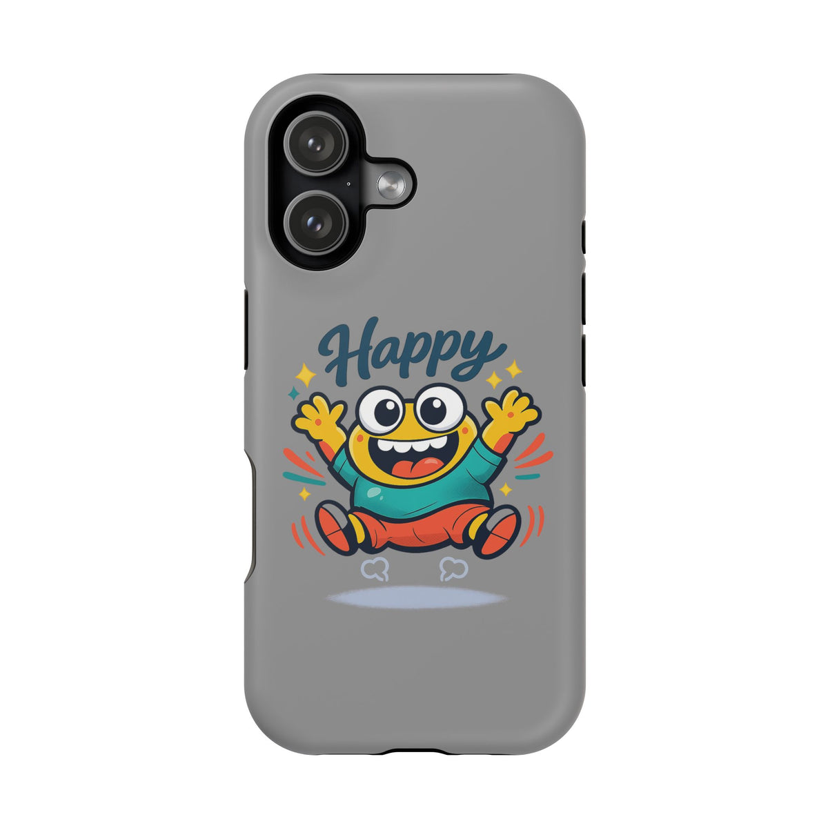 Happy Monster Magnetic Protective Phone Case Gray