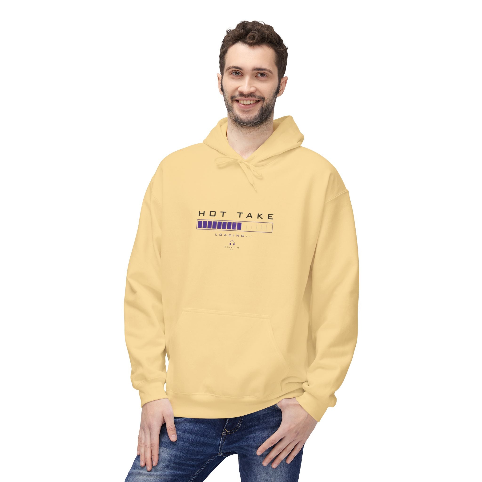 HOT TAKE Loading Hoodie — Minimalist Graphic Pullover