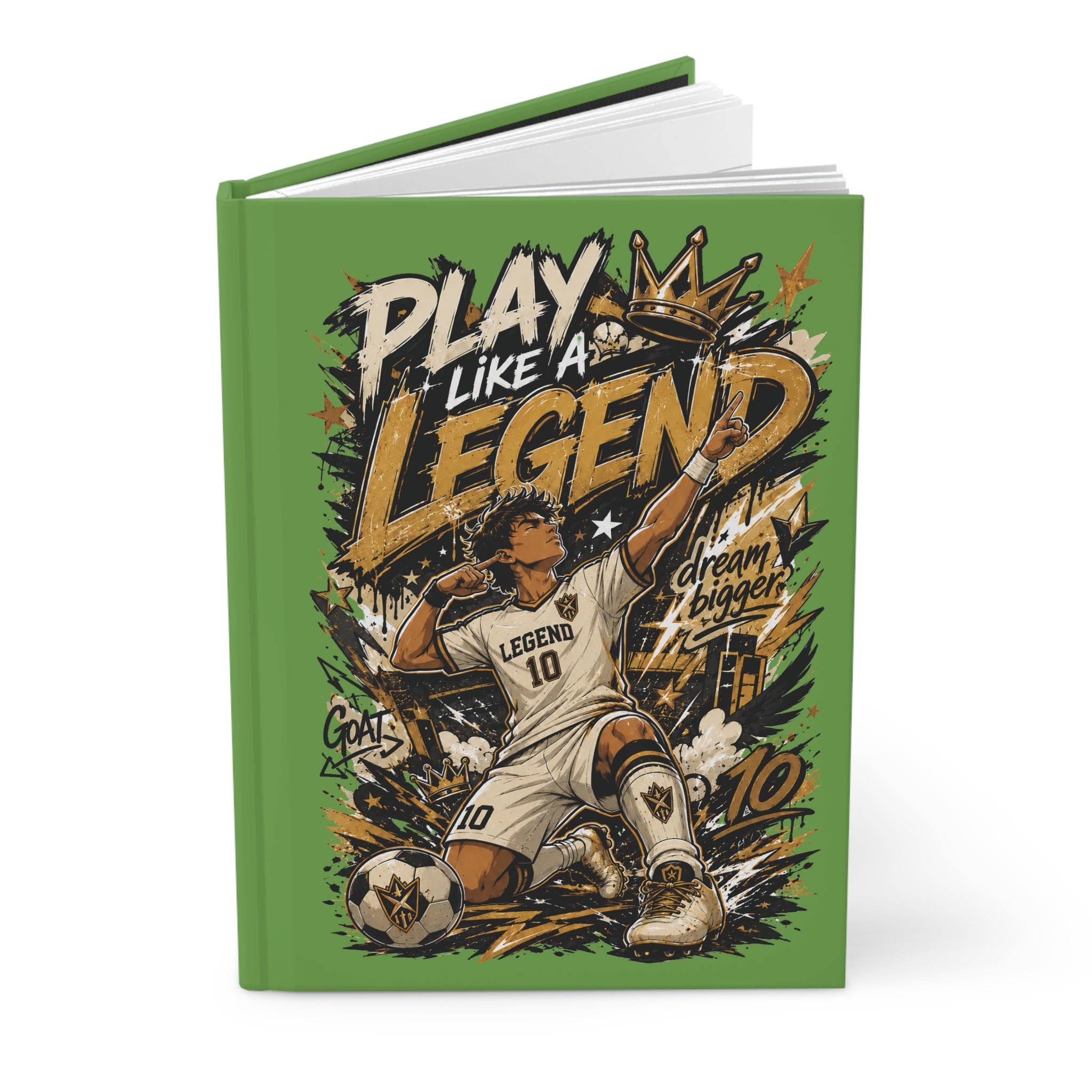 Play Like a Legend Soccer Hardcover Journal — Personalized "Your Name" #10 Sports Notebook