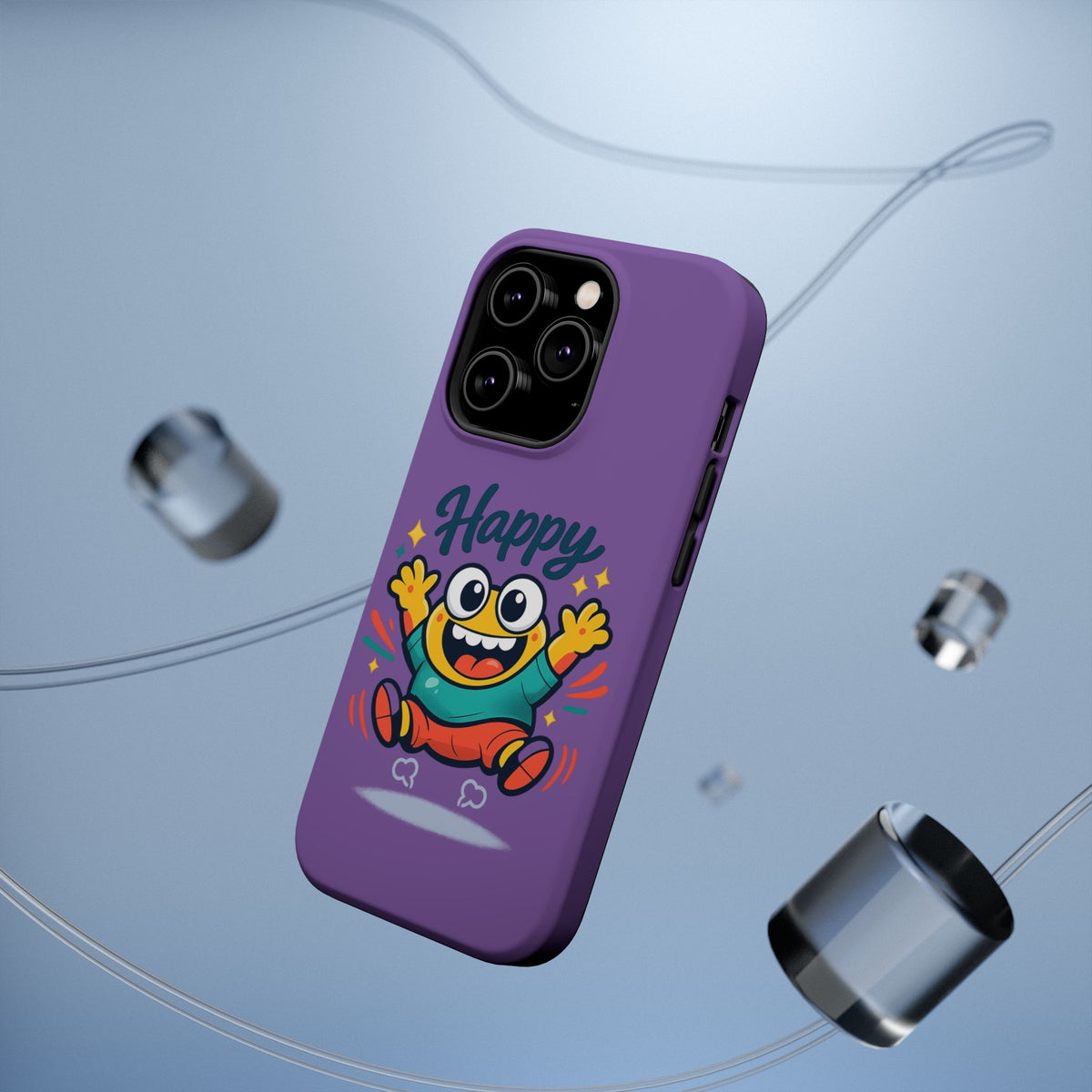 Happy Monster Magnetic Protective Phone Case Purple
