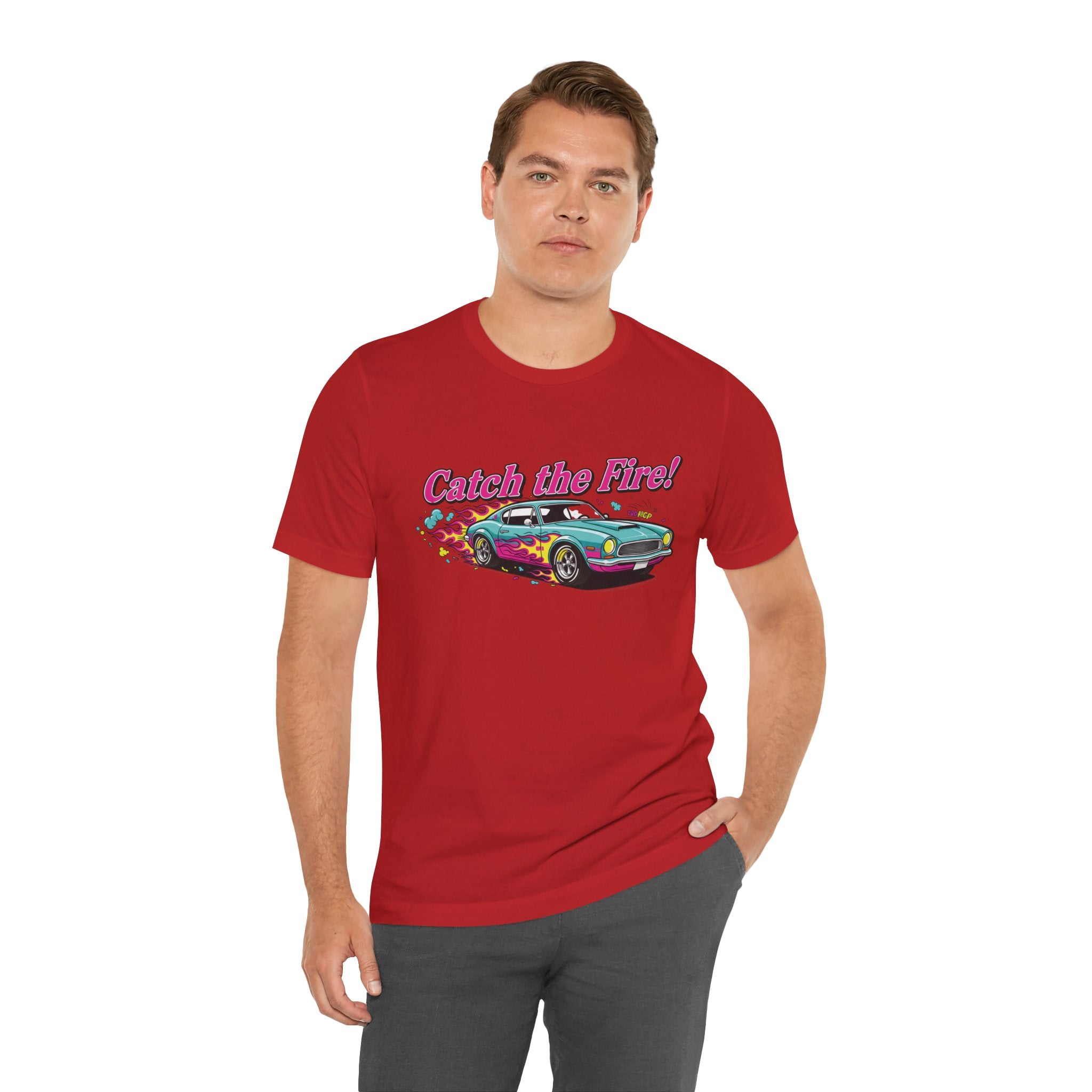 Catch the Fire Vintage Muscle Car Graphic T Shirt
