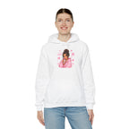 Cute Pink Heart Girl Hoodie — Cozy Graphic Sweatshirt