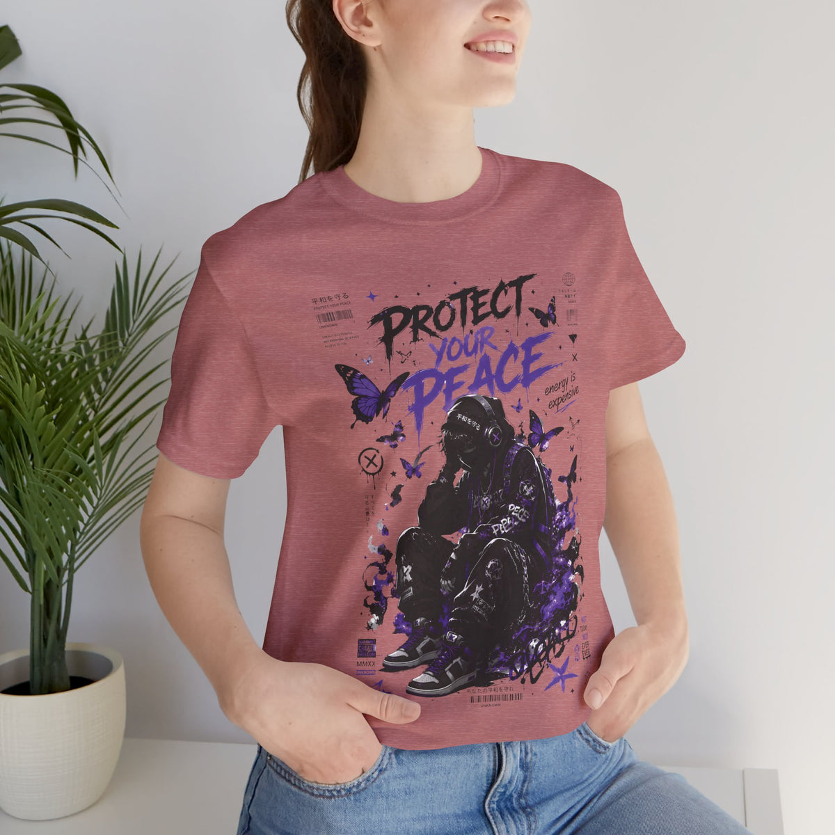 Protect Your Peace Gothic Butterfly Graphic T Shirt
