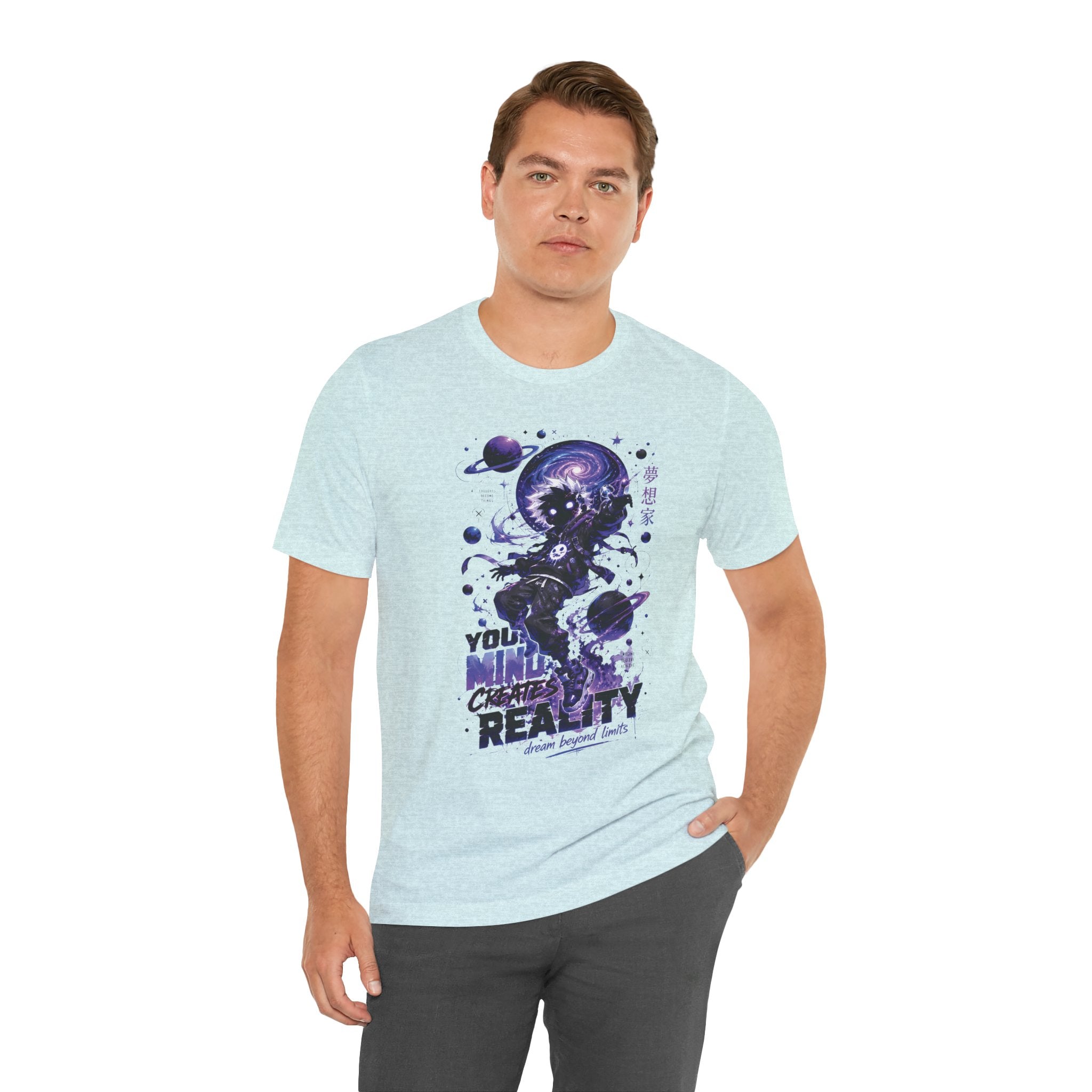 Astronaut Galaxy Tee — "Your Mind Creates Reality" Space Graphic T-Shirt