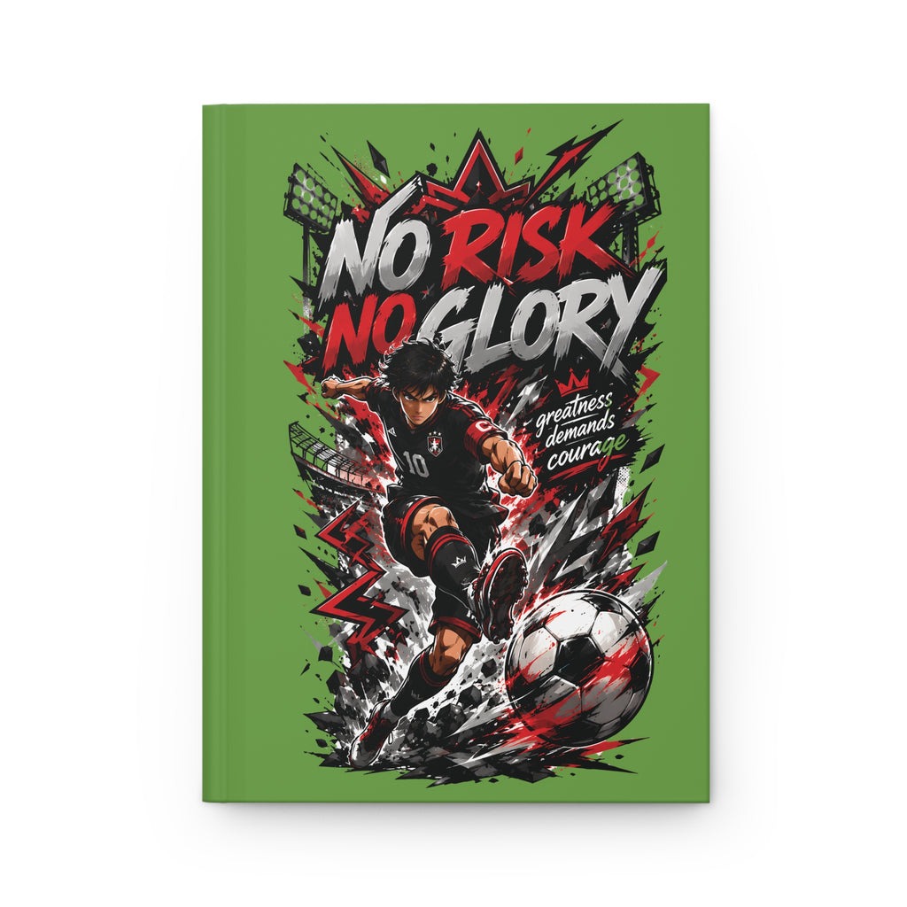Soccer Journal — 'No Risk No Glory' Personalized Hardcover Notebook