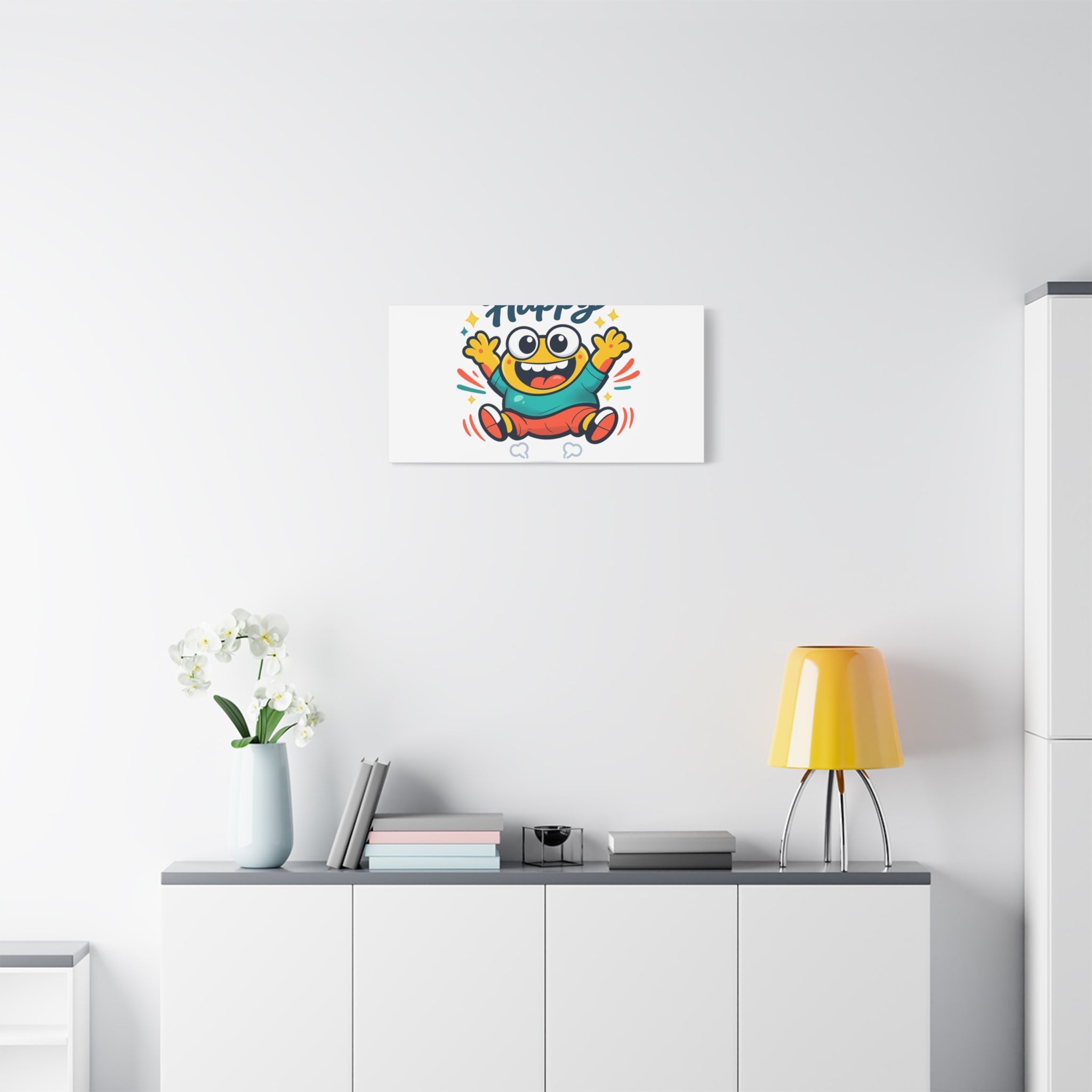 Happy Blob Cartoon Canvas | Bold Cartoon, Thick Outline, Kawaii Minimal