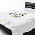 Caffeine and Kindness Velveteen Blanket - Cozy Coffee-Themed Throw