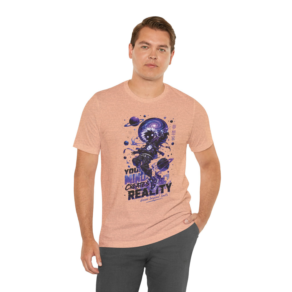 Astronaut Galaxy Tee — "Your Mind Creates Reality" Space Graphic T-Shirt