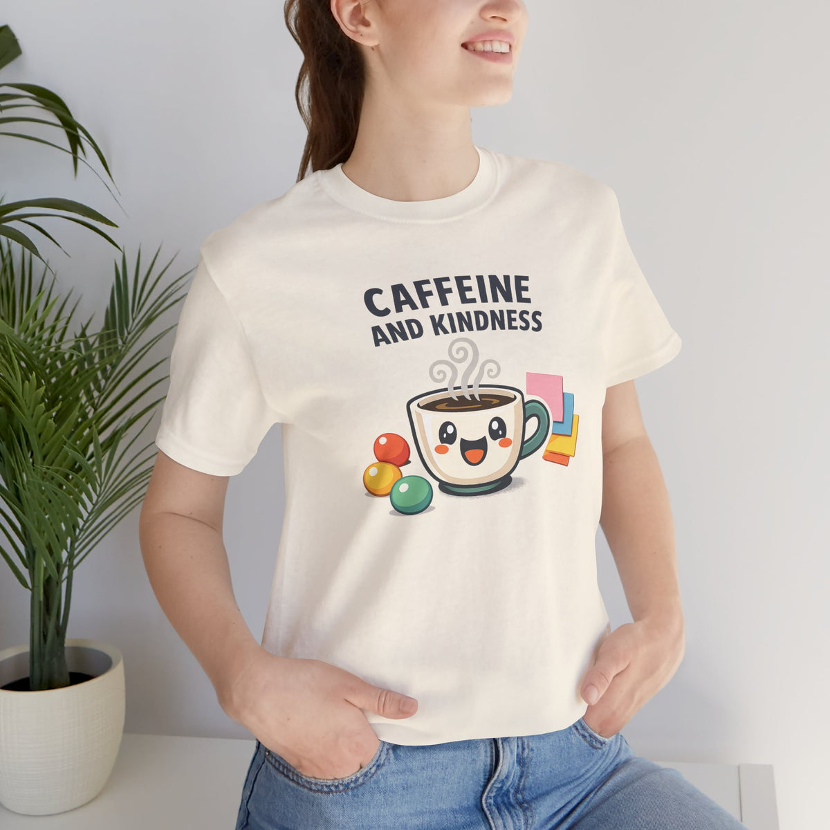Caffeine and Kindness Coffee Graphic T Shirt