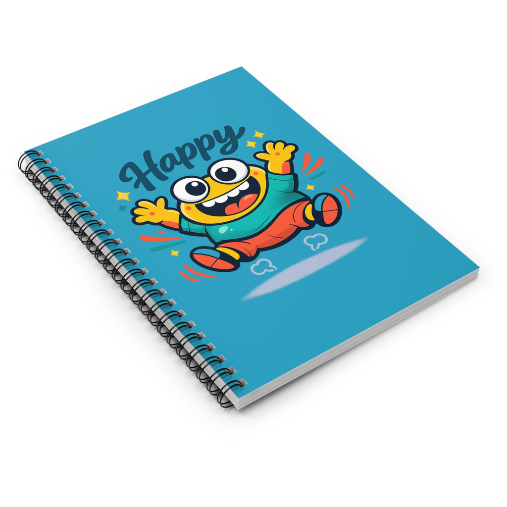 Happy Cartoon Monster Spiral Notebook — Ruled Journal for Kids & Teens