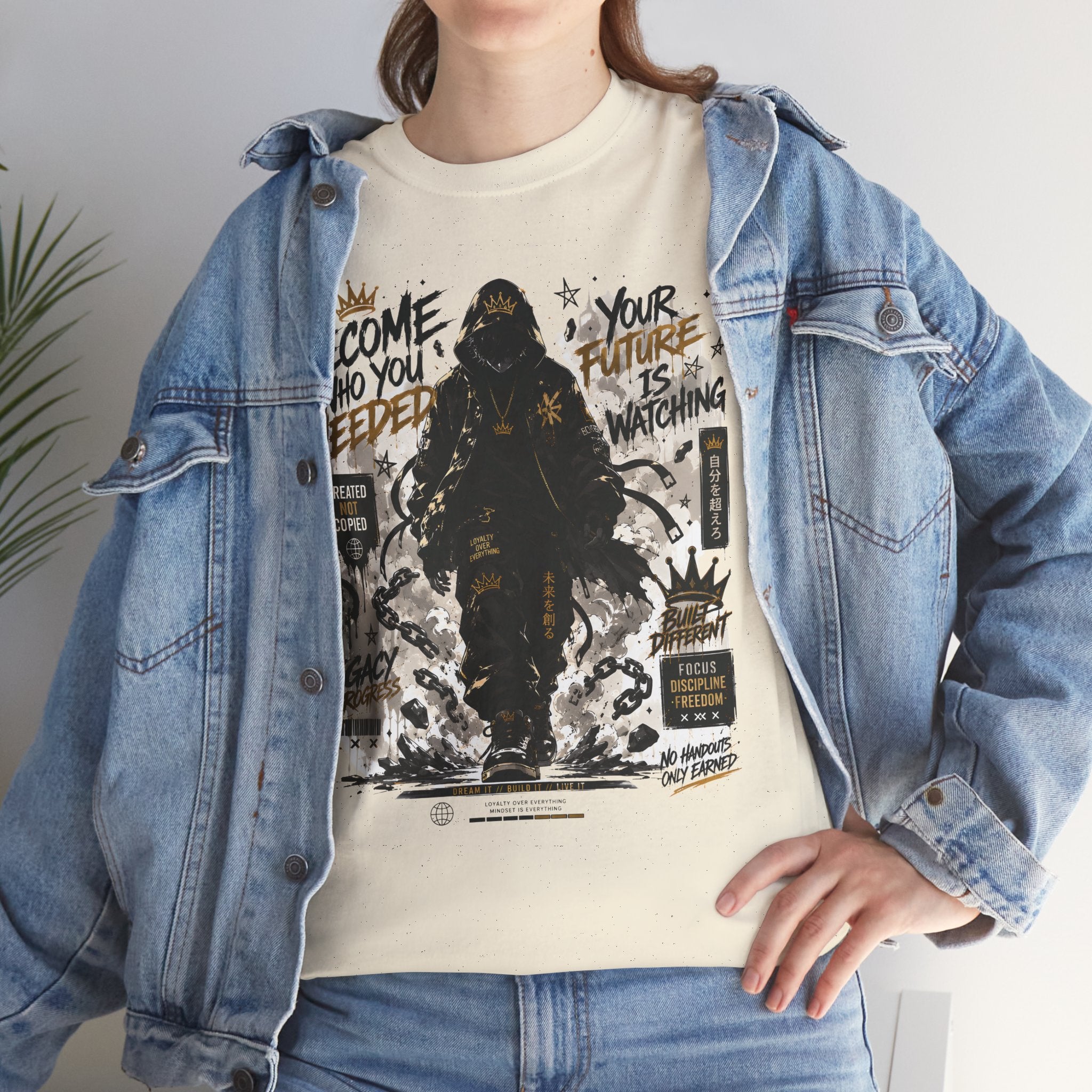 Motivational Soldier Graphic Tee – "Become Who You Need" Inspirational Military Design