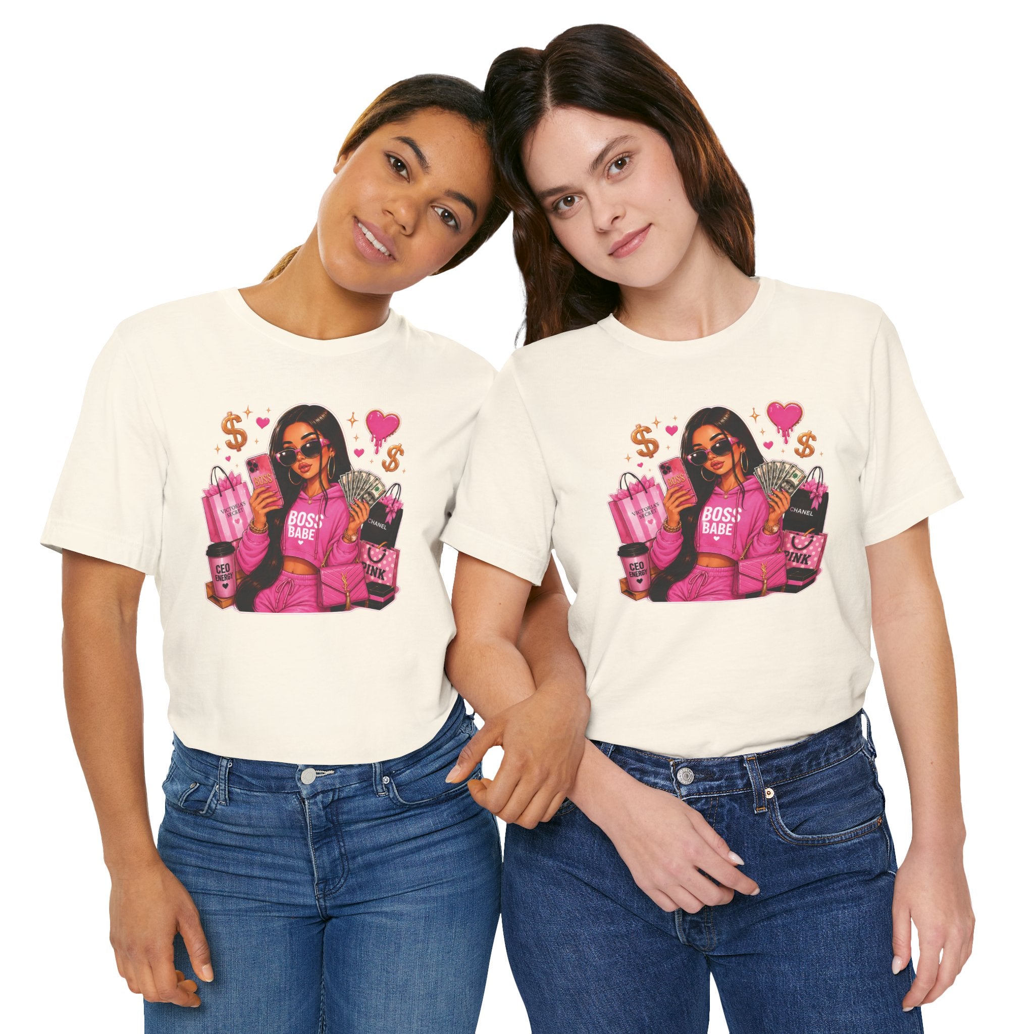 Boss Babe Pink Fashion Tee — Women’s Glam Money & Shopping Graphic Shirt