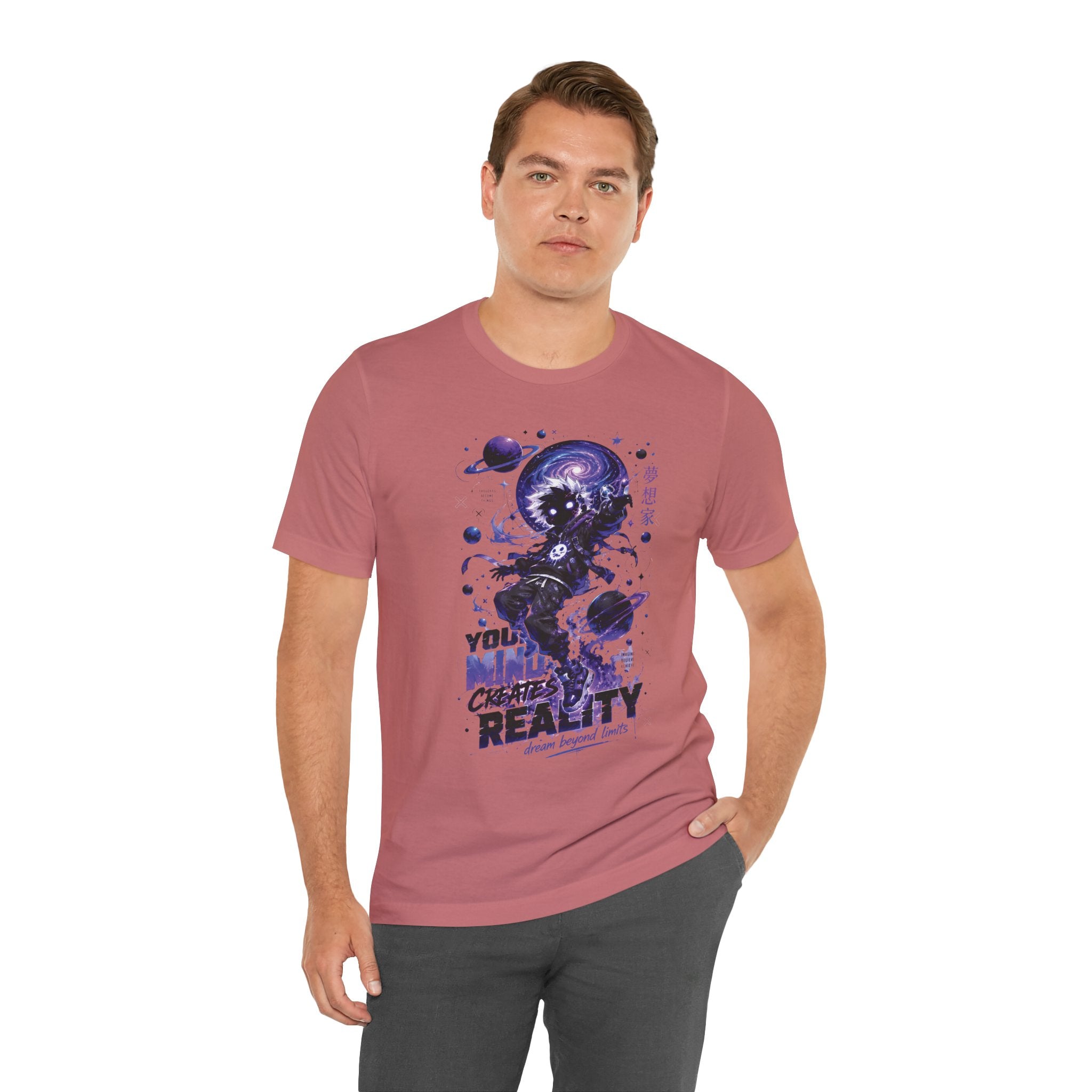 Astronaut Galaxy Tee — "Your Mind Creates Reality" Space Graphic T-Shirt