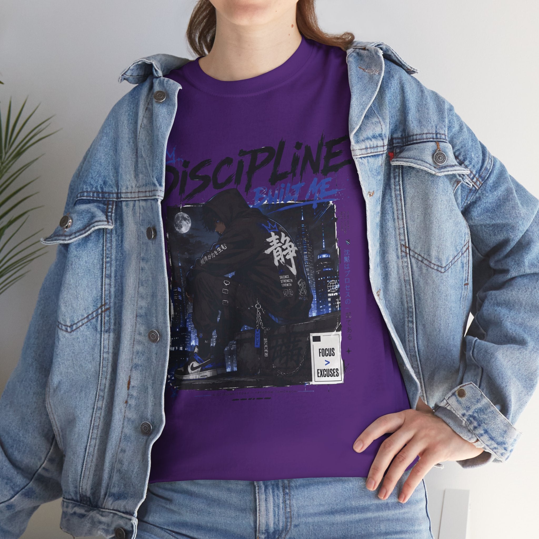 Discipline Anime Graphic Tee — Night Samurai Streetwear