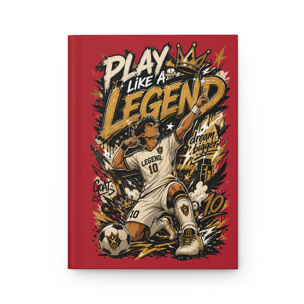 Play Like a Legend Soccer Hardcover Journal — Personalized Number 10