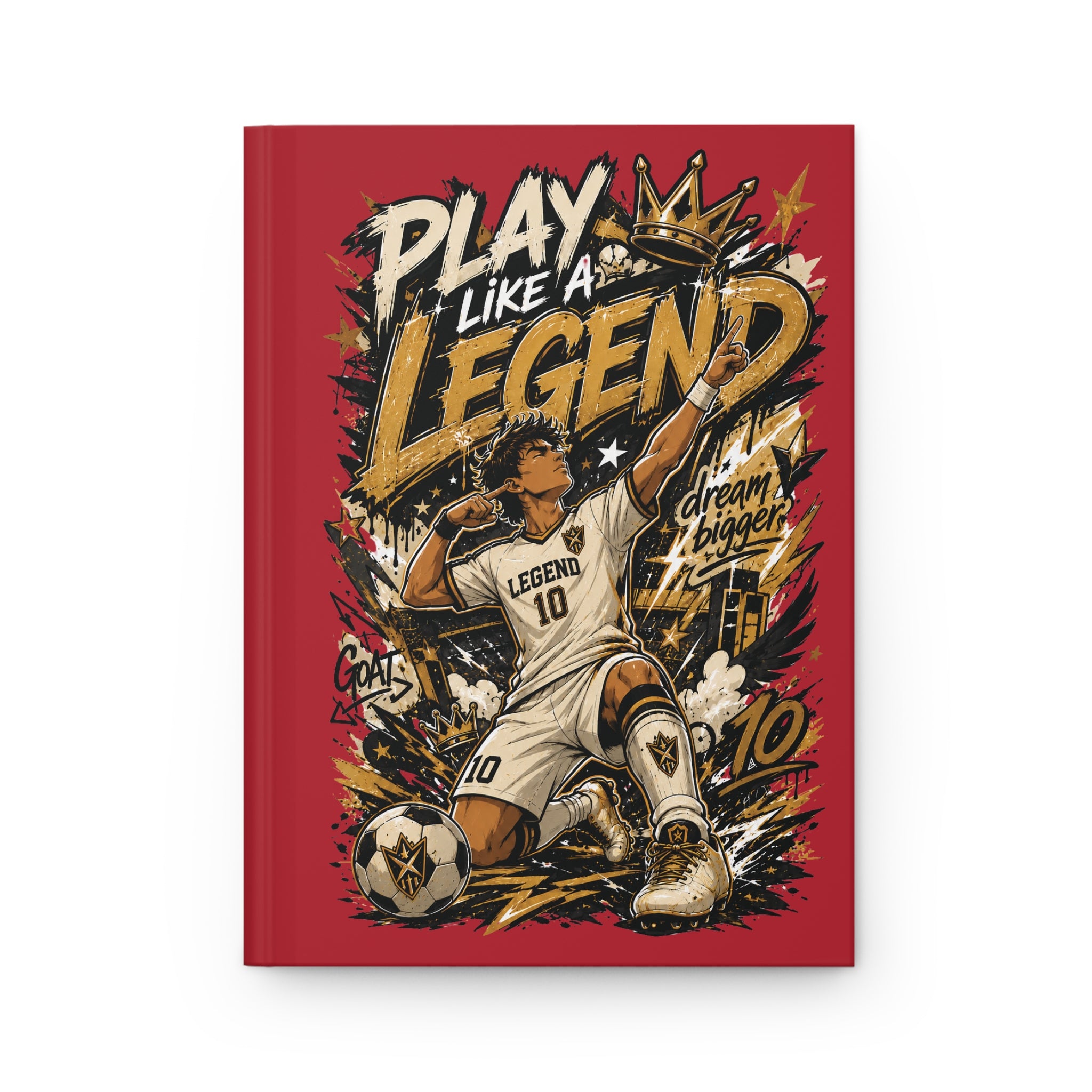 Play Like a Legend Soccer Hardcover Journal — Personalized Number 10