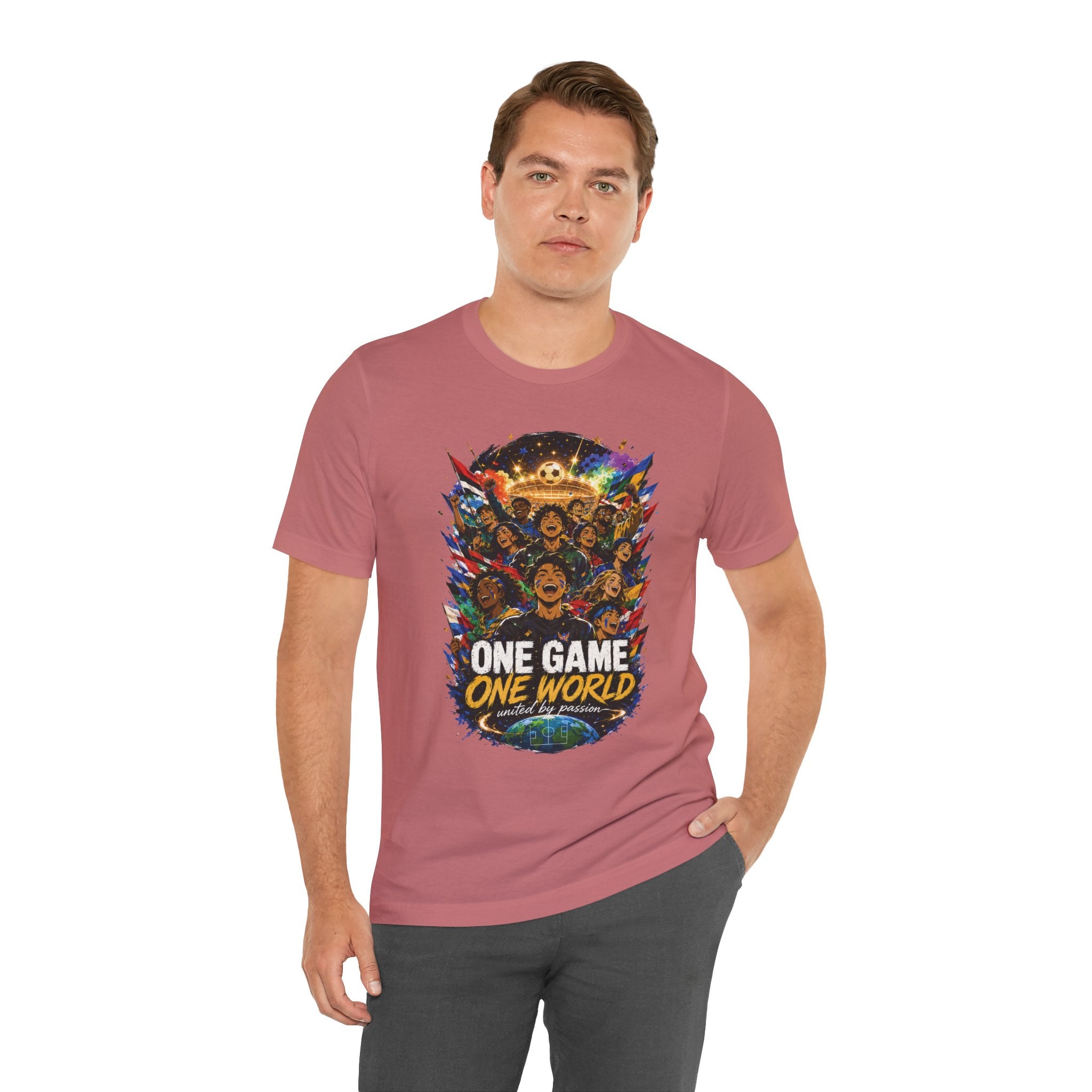 Soccer Graphic Tee - "One Game One World" Graphic T-Shirt