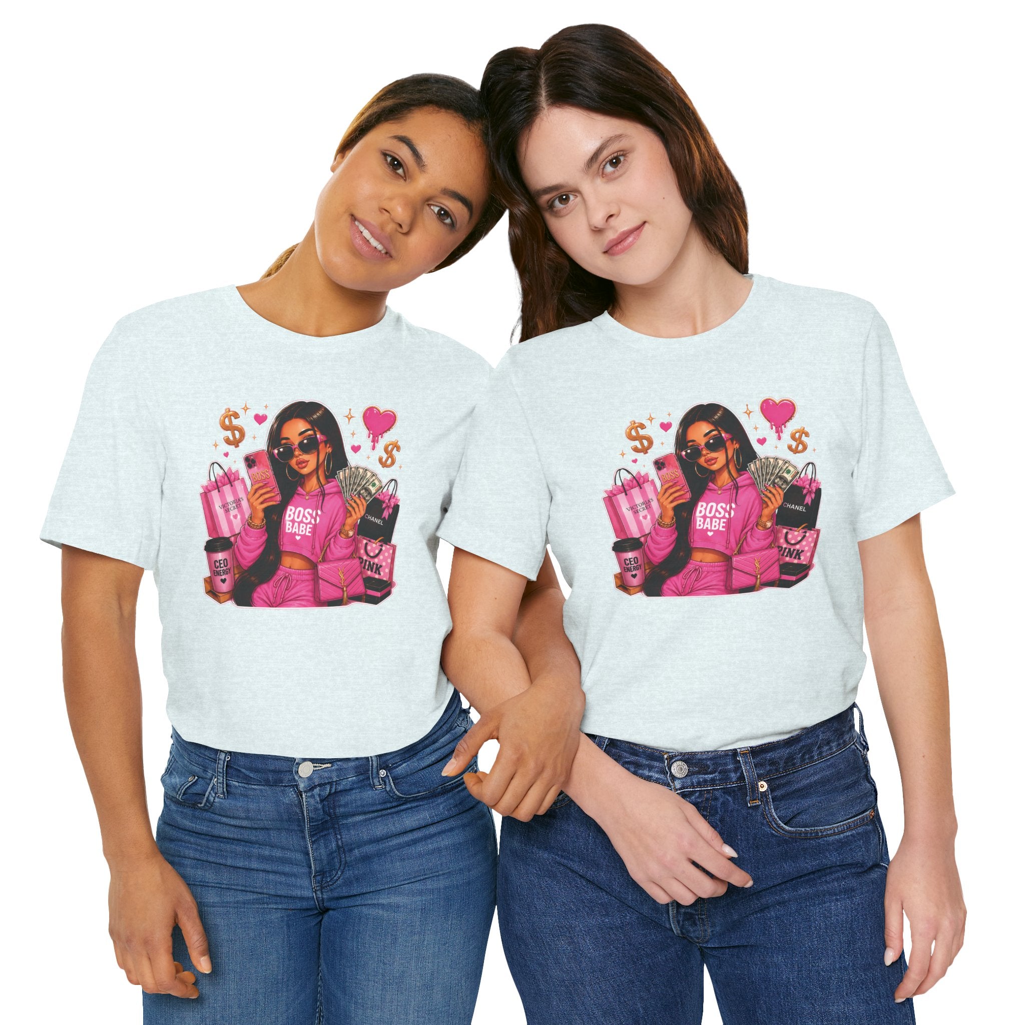 Boss Babe Pink Fashion Tee — Women’s Glam Money & Shopping Graphic Shirt