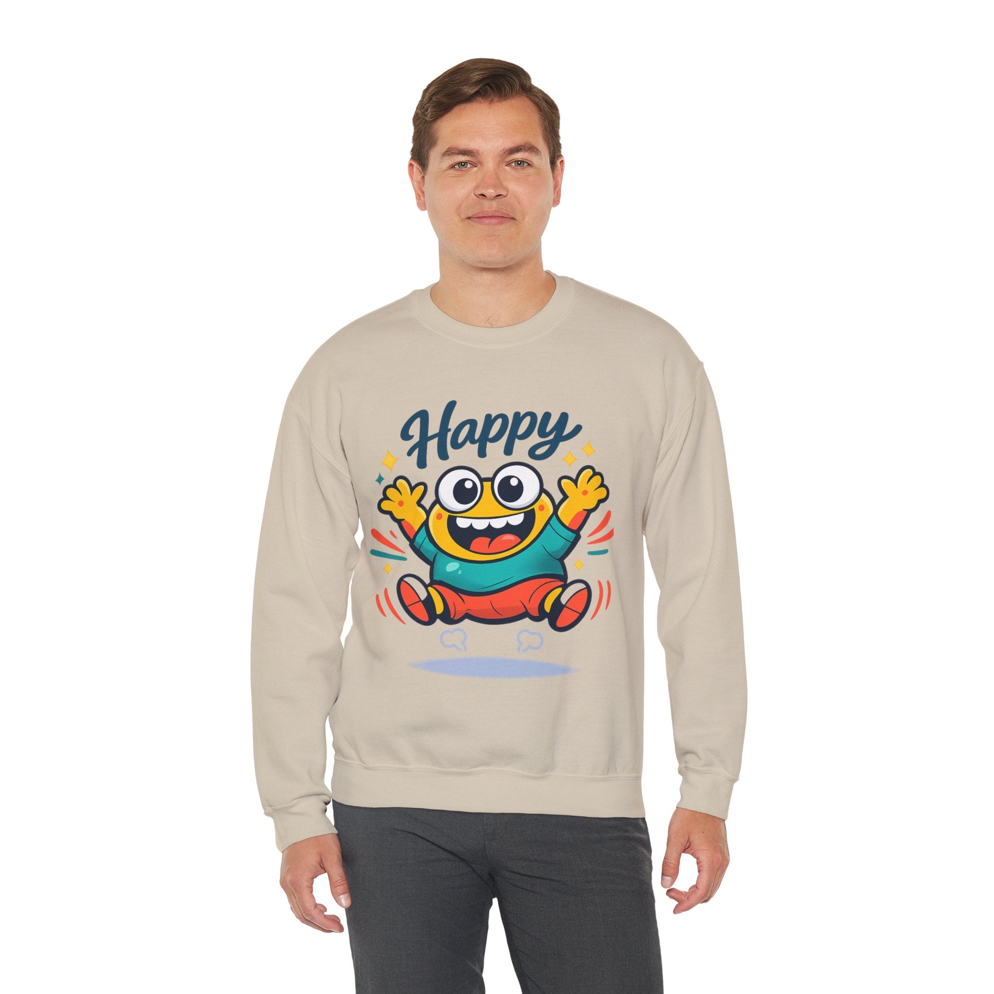Happy Blob Cartoon Sweatshirt Cute Kawaii Crewneck