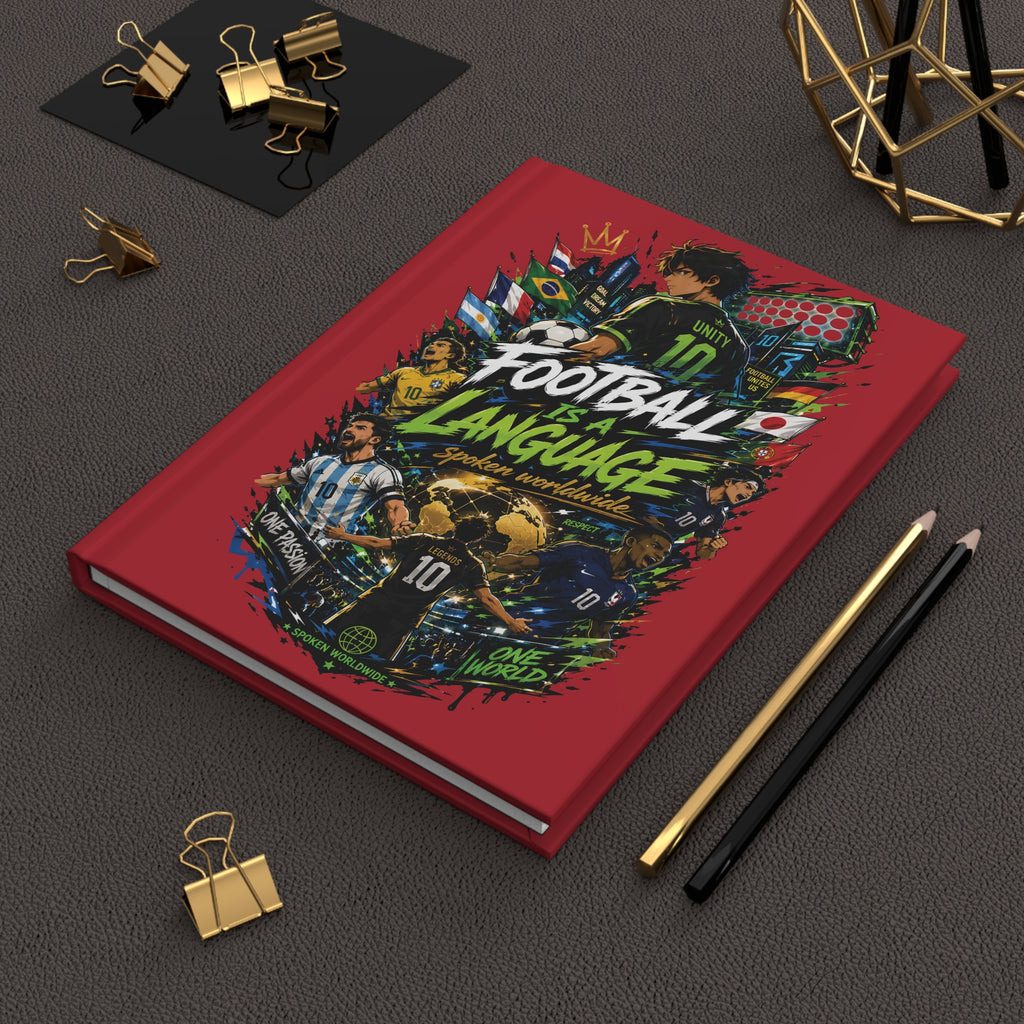 Football Is a Language Hardcover Journal — Soccer Fan Gift Notebook