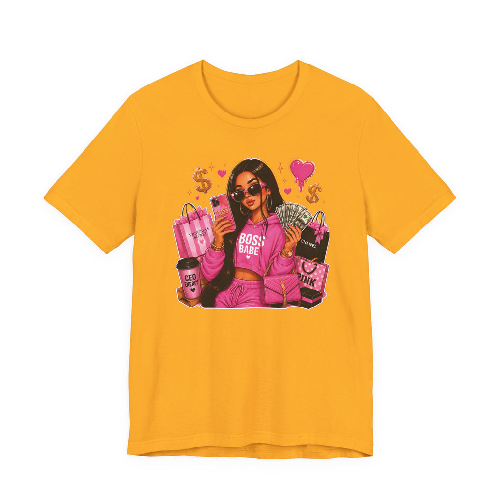 Boss Babe Pink Fashion T Shirt Glam Shopping Graphic Tee