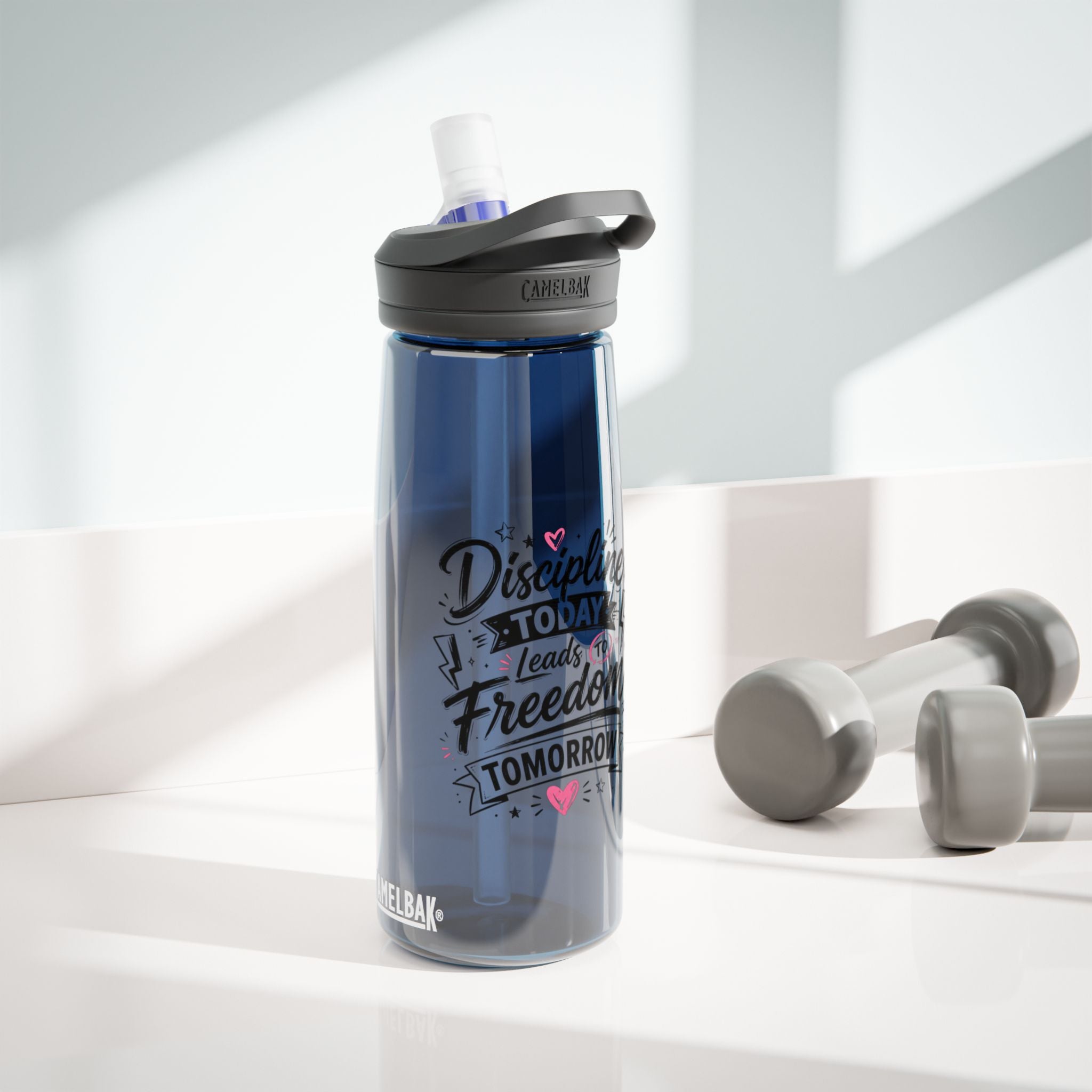 Discipline Today Leads to Freedom Tomorrow Water Bottle – Motivational CamelBak Eddy® 20/25oz