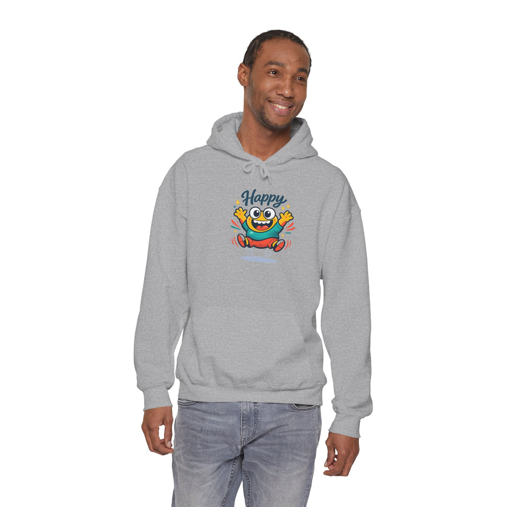 Happy Blob Cartoon Hoodie – Minimal Smiley Graphic Pullover