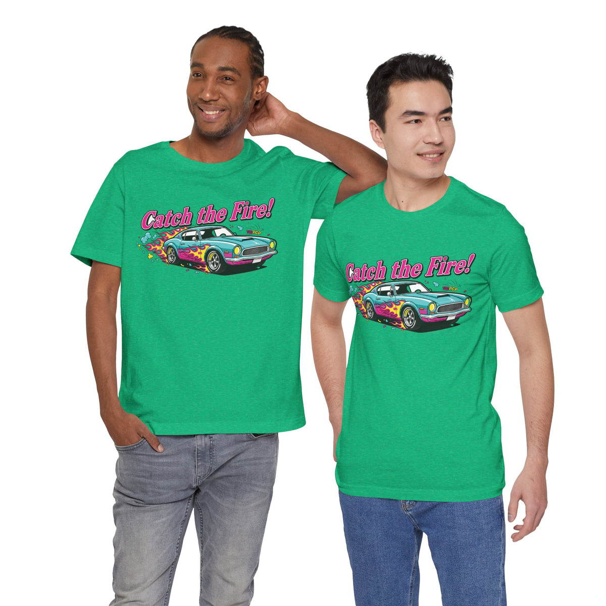 Catch the Fire Vintage Muscle Car Graphic T Shirt