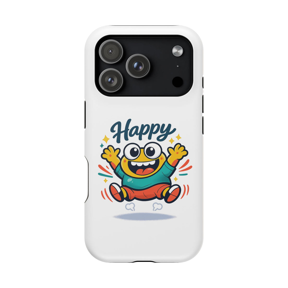 Happy Monster Magnetic Protective Phone Case White